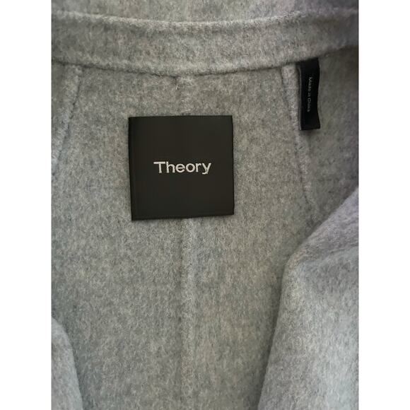Theory Sileena Open Coat Women S Gray Cashmere Wool No Lining Luxurious - Picture 6 of 13